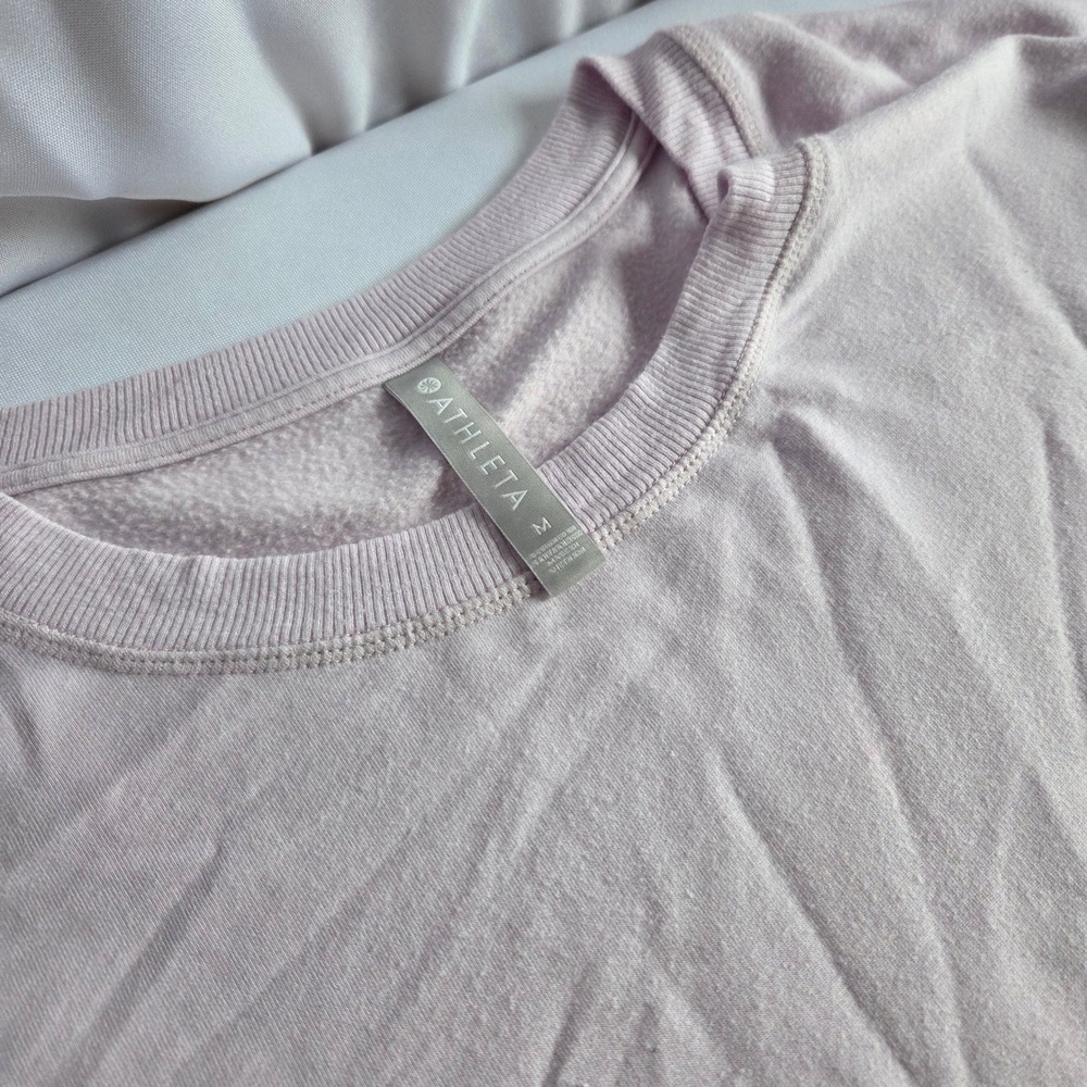 Athleta Coaster Luxe Sweatshirt Baby Pink Super Soft Thumbhole Pullover Medium